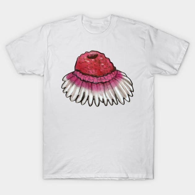 Strawberries & Cream Coneflower T-Shirt by shehitsback